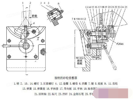 砂轮大圆角金刚石笔修整器